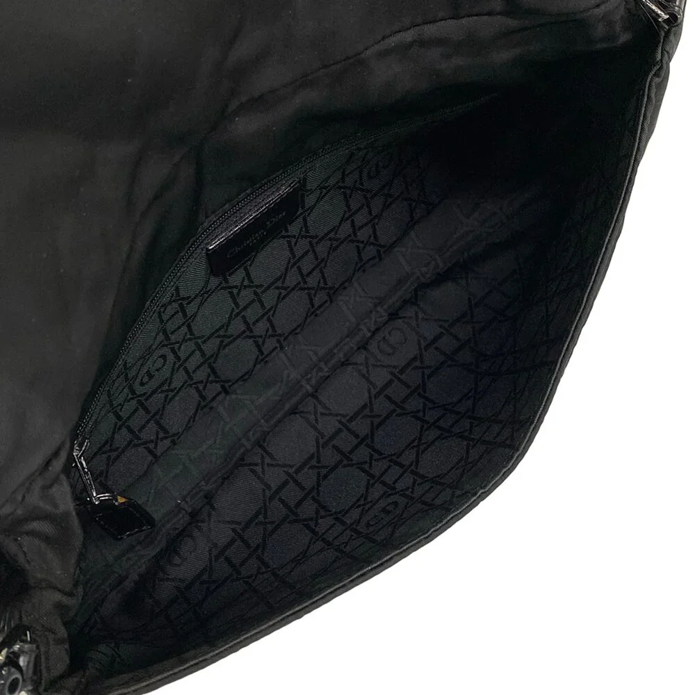 Christian Dior Maris Pearl Shoulder Bag Fur Nylon Leather